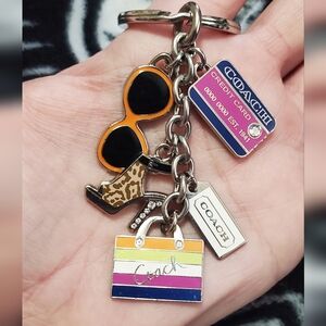 Coach Silver-Tone Charm Keychain with Mini Bag & Shoe Charms